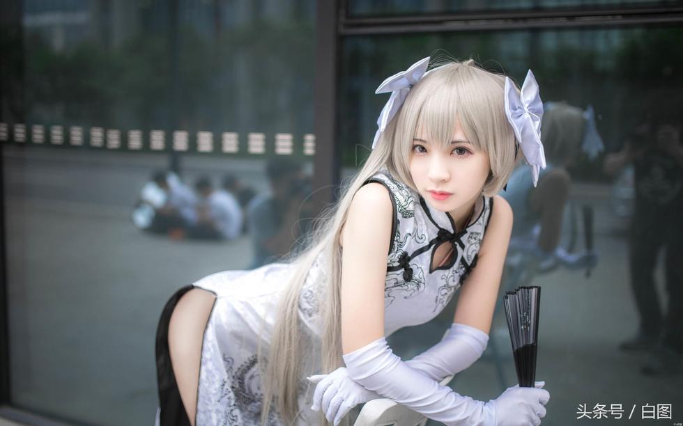 緣之空穹妹白絲旗袍cos  最新cosplay緣之空圖