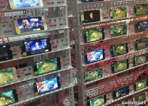 王者榮耀工作室 群控操作上百部手機