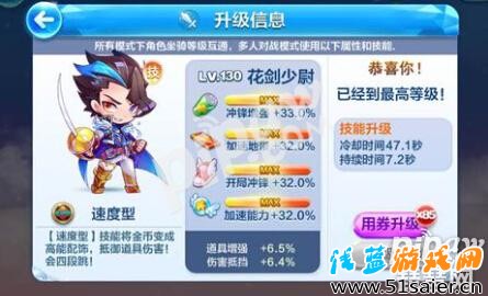 天天酷跑花劍少尉多人滿級屬性
