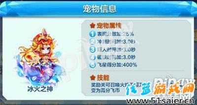 天天酷跑冰火之神屬性圖曝光 第二款超神寵即將登場1