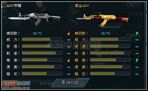 生死狙擊黃金AK和榮耀AK的對(duì)比