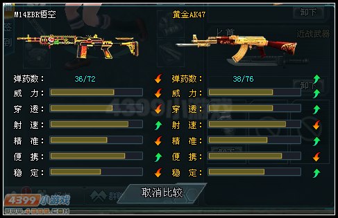 生死狙擊黃金AK和M14EBR悟空對(duì)比
