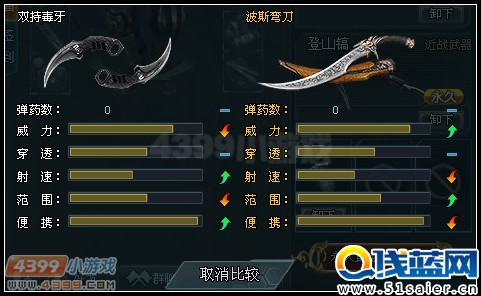 生死狙擊波斯彎刀和雙持毒牙的對(duì)比