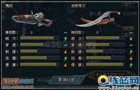 生死狙擊波斯彎刀和卓越級(jí)近戰(zhàn)武器鬼絞的對(duì)比