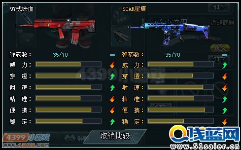 生死狙擊97式鐵血和SCAR星痕的對比