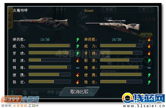 生死狙擊Scout和炎魔咆哮武器對比