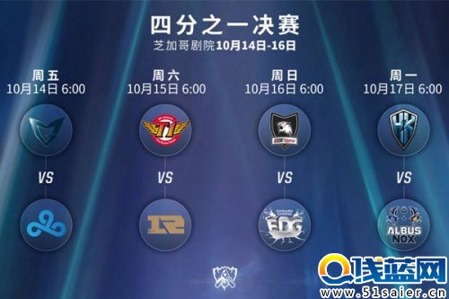 LOLS6  8強(qiáng)比賽賽程 10月15日SKT對(duì)RNG