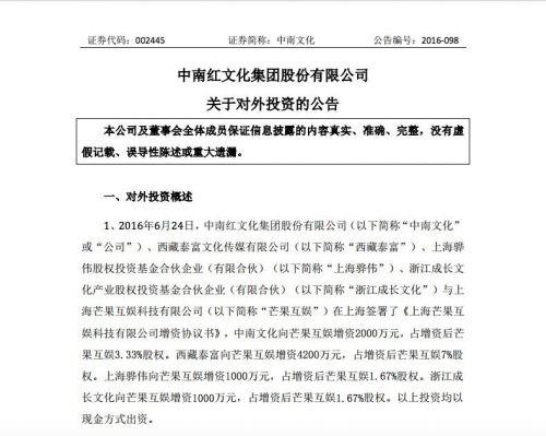 芒果互娛獲多方8200萬元增資 估值達6億元