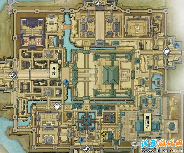 天刀文士墨寶地圖大全 開封城門坐標點