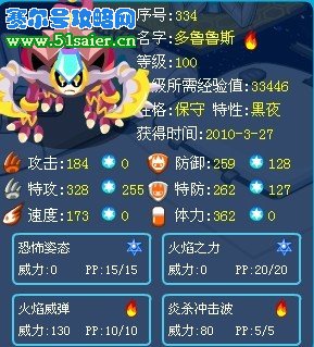 賽爾號黑夜特性