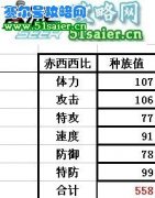 賽爾號(hào)赤西西比種族值 赤西西比極限數(shù)據(jù)