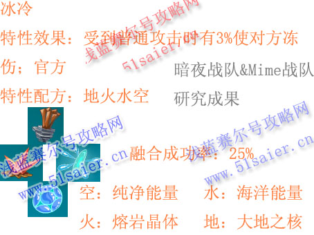 賽爾號特性冰冷配方