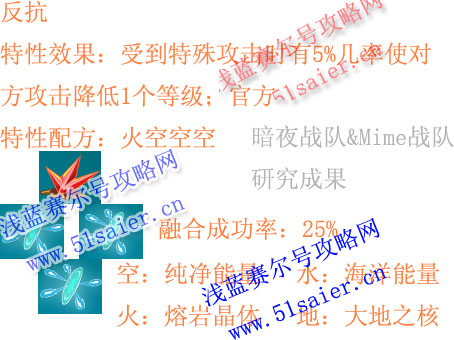 賽爾號特性反抗配方