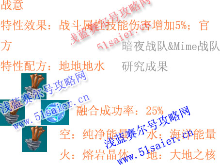 賽爾號特性戰意配方