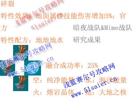 賽爾號特性碎裂配方