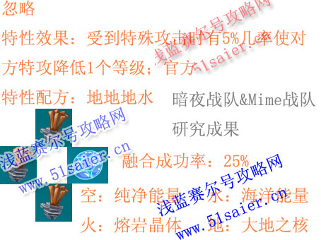賽爾號特性忽略配方