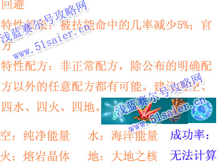 賽爾號回避特性配方