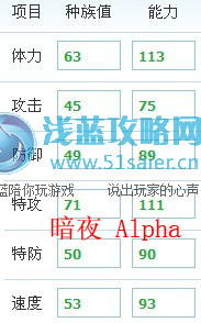 萊格 萊格卡薩種族值