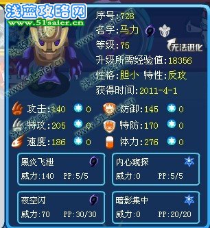 賽爾號馬力滿個體