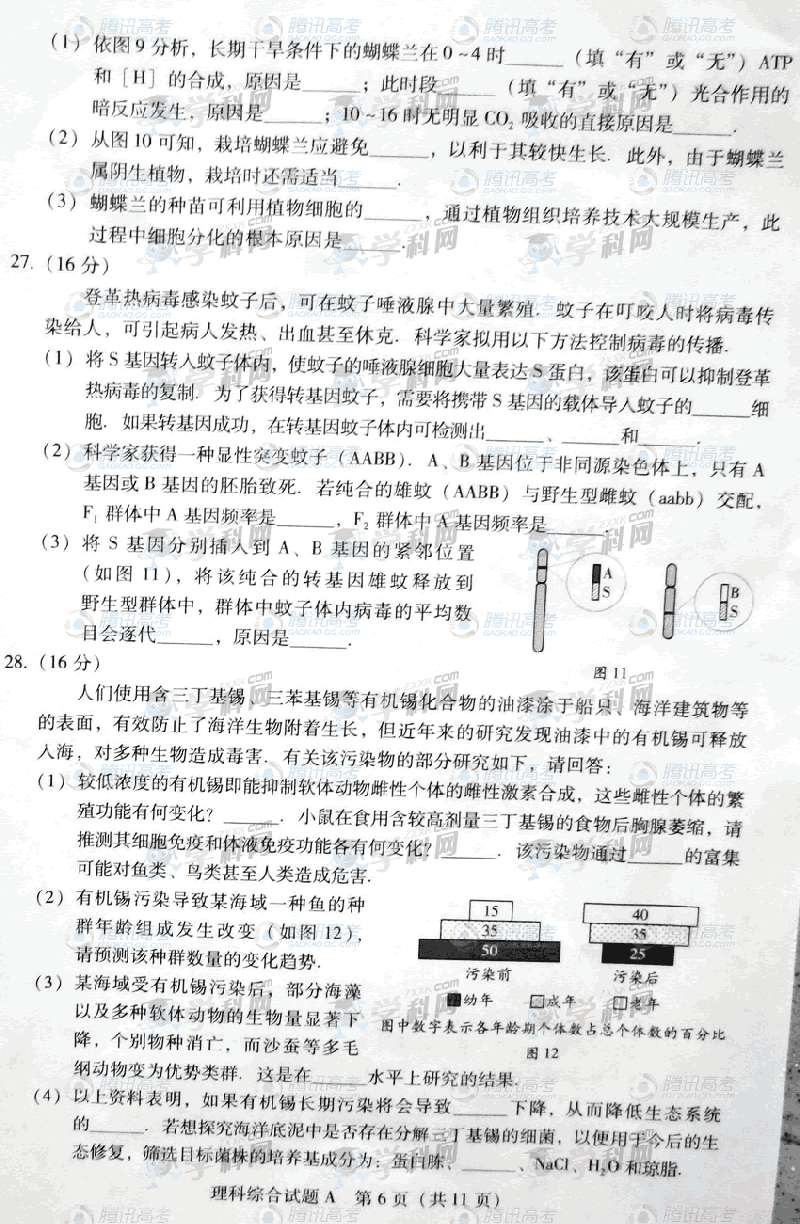 2011廣東高考理綜試題