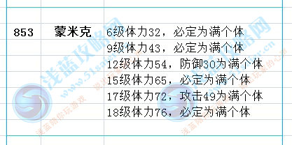 賽爾號蒙米克滿個體值