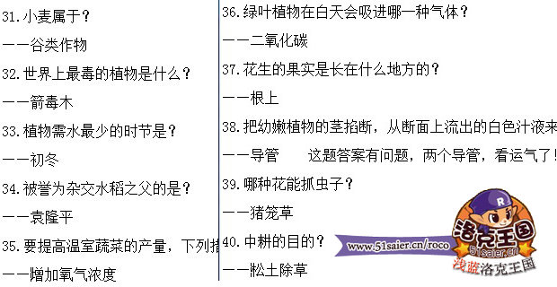 洛克王國農(nóng)場團隊答題答案