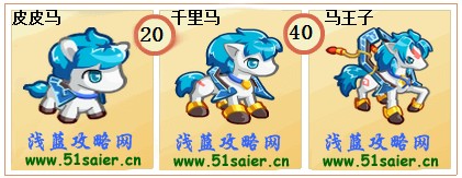 奧拉星皮皮馬-千里馬-馬王子進(jìn)化圖