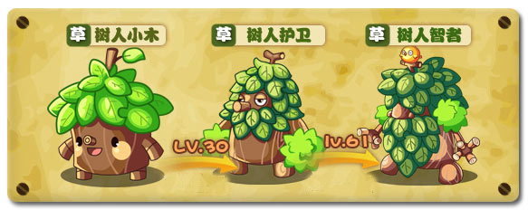 西普大陸樹人小木-樹人護衛-樹人智者進化圖