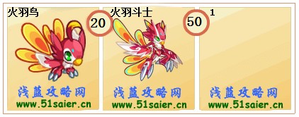 奧拉星火羽鳥-火羽斗士進化圖