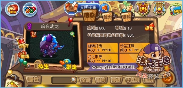 洛克王國暗夜幼龍