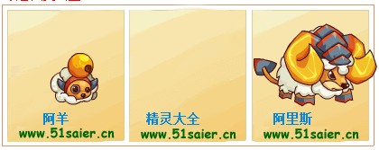 賽爾號阿羊-阿里斯進化圖