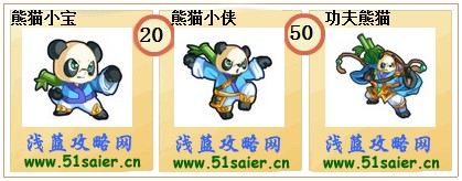 奧奇傳說熊貓小寶-熊貓小俠-功夫熊貓進化圖 