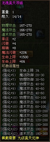 元神9級項鏈屬性