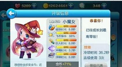 天天酷跑小魔女屬性