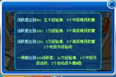 （頂）賽爾號活躍度的獎勵與規則。